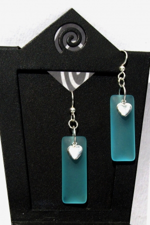 Glass with Sterling Silver Heart