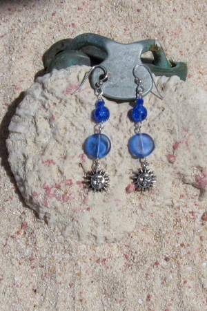 Blue Beads with sun charms