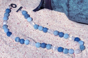 crackeld quartz and aquamarine necklace