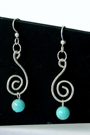 Hand Crafted Wire with Amazonite Bead
